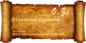 Olsovszky Zsigmond névjegykártya